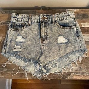 Ripped Denim Shorts